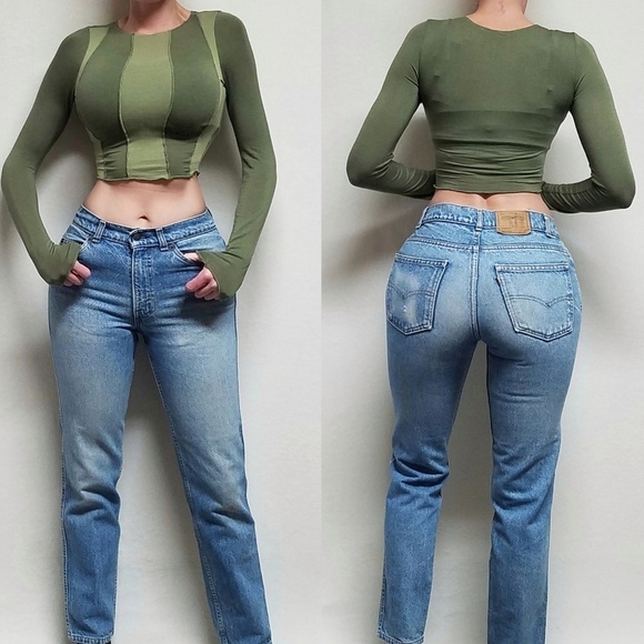 VINTAGE 80s Levi's 405 Orange Tab Light Stone Wash High Rise Straight Leg Jean 4 - Picture 1 of 14